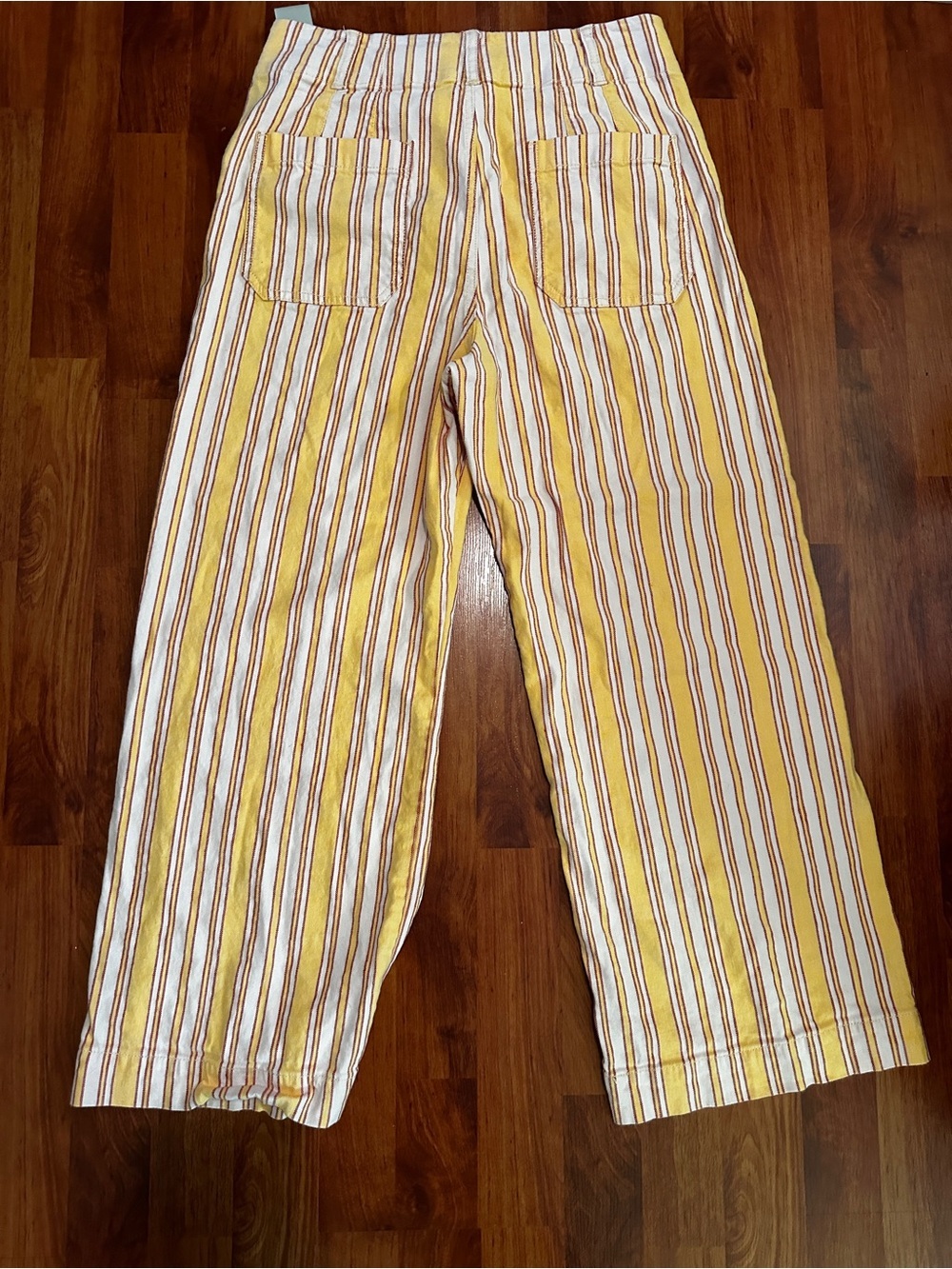 Anthropologie Maeve The Colette Striped Pants in Yellow and Pink size 29 - Picture 9 of 11